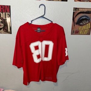 PacSun Red Mesh Jersey Top (L)